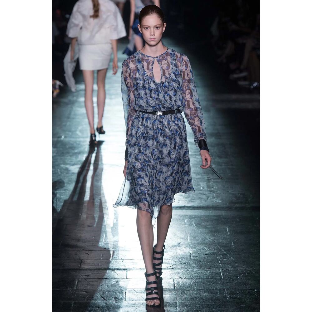 PRABAL GURUNG Silk Cobalt Dress 2015 Ready to Wear Collection Size 0